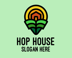 Nature House Location Pin logo design