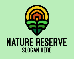 Nature House Location Pin logo design