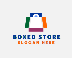 Box Shopping Bag Fashion logo design