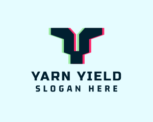 Cyber Anaglyph Letter Y logo design