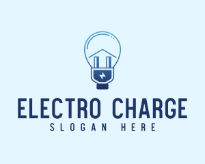 House Electricity Bulb logo design