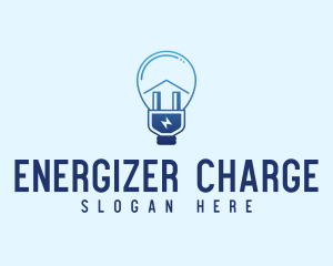 House Electricity Bulb logo design