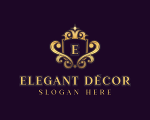 Elegant Crown Shield logo design