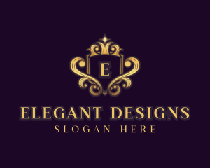 Elegant Crown Shield logo design