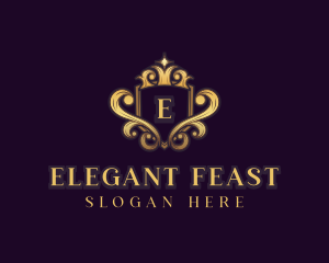 Elegant Crown Shield logo design