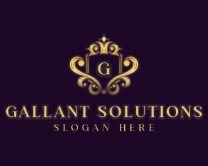 Elegant Crown Shield logo design