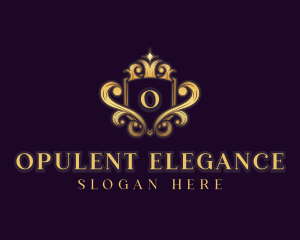 Elegant Crown Shield logo design