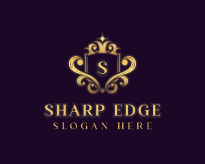 Elegant Crown Shield logo design