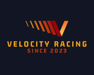 Car Racing Letter V logo design