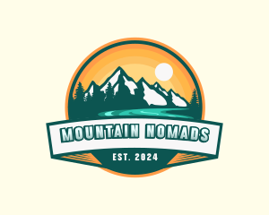 Outdoor Mountain River logo design