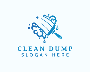 Blue Cleaning Squeegee  logo design