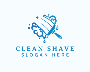 Blue Cleaning Squeegee  logo design