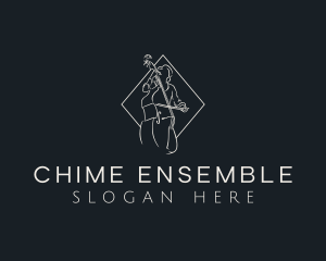 Cello Musician Instrument logo design