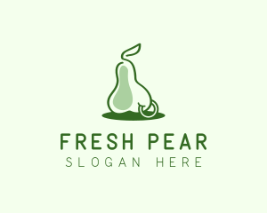 Pear Fruit Piercing logo design