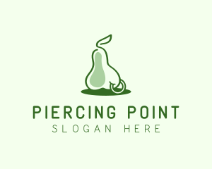 Pear Fruit Piercing logo design