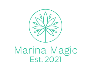 Organic Marijuana Herb logo design