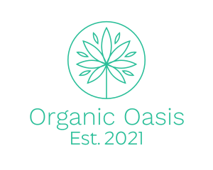 Organic Marijuana Herb logo design