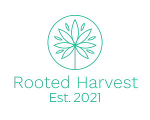 Organic Marijuana Herb logo design