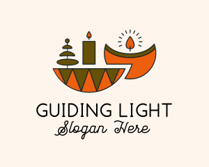 Ethnic Tealight Candle logo design