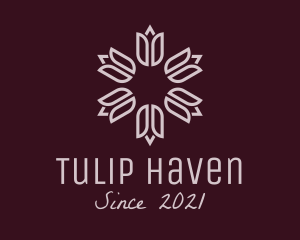 Tulip Flower Wreath  logo design