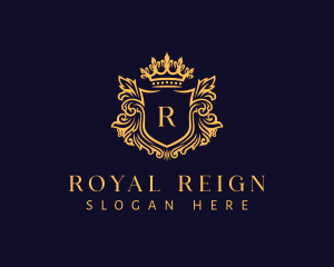 Royal Crown Shield Lettermark logo design