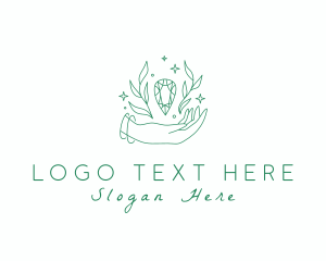 Natural Hand Crystal Gem logo