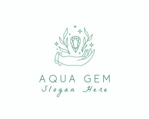 Natural Hand Crystal Gem logo design