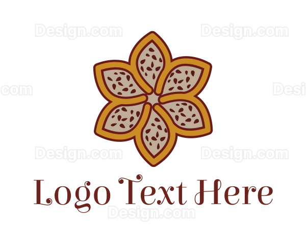 Brown Autumn Flower Logo