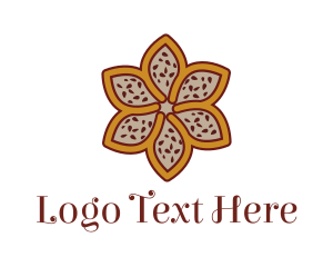 Brown Autumn Flower logo design
