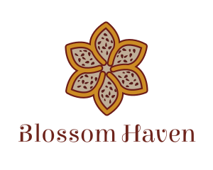 Brown Autumn Flower logo