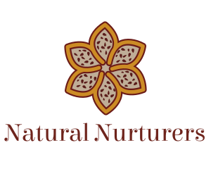 Brown Autumn Flower logo design