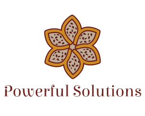 Brown Autumn Flower logo design