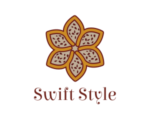 Brown Autumn Flower logo design