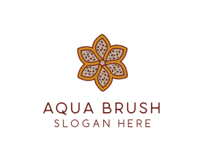 Brown Autumn Flower logo design