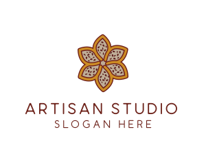 Brown Autumn Flower logo design