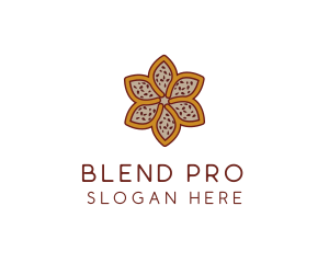 Brown Autumn Flower logo design