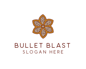 Brown Autumn Flower logo design