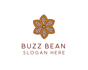 Brown Autumn Flower logo design