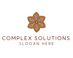 Brown Autumn Flower logo design