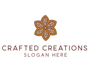 Brown Autumn Flower logo design