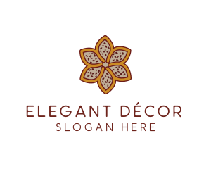 Brown Autumn Flower logo design