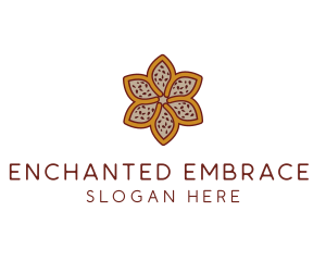 Brown Autumn Flower logo design