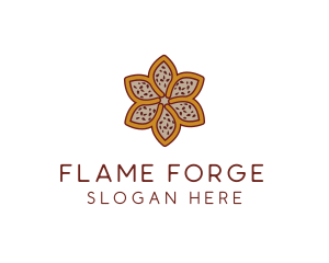 Brown Autumn Flower logo design