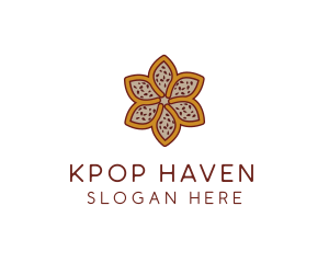 Brown Autumn Flower logo design