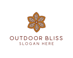 Brown Autumn Flower logo design