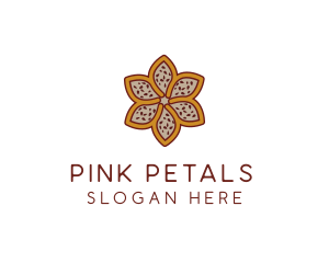 Brown Autumn Flower logo design