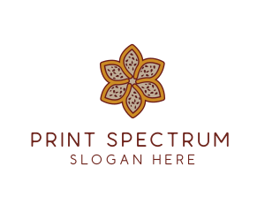 Brown Autumn Flower logo design