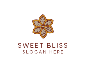 Brown Autumn Flower logo design