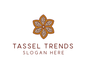 Brown Autumn Flower logo design