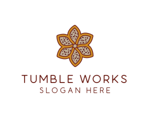 Brown Autumn Flower logo design